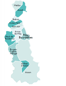 carte territoire d'action de l'ADMR de Nay Ouest